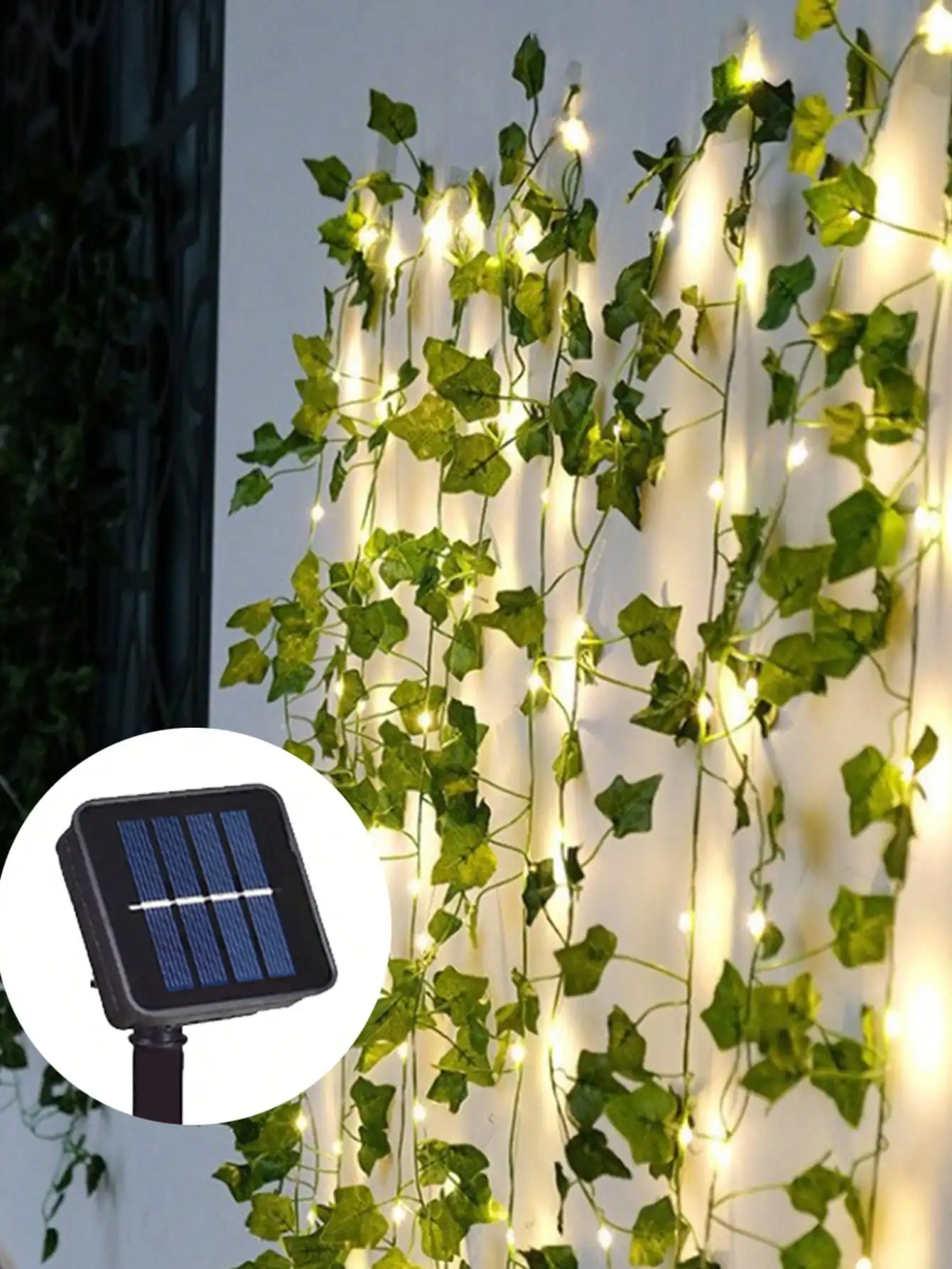 1PC Solar LED Blumen & Blatt Efeu Lichter, Rattan Girlande Fee String, Garten Hochzeit Outdoor Dekor