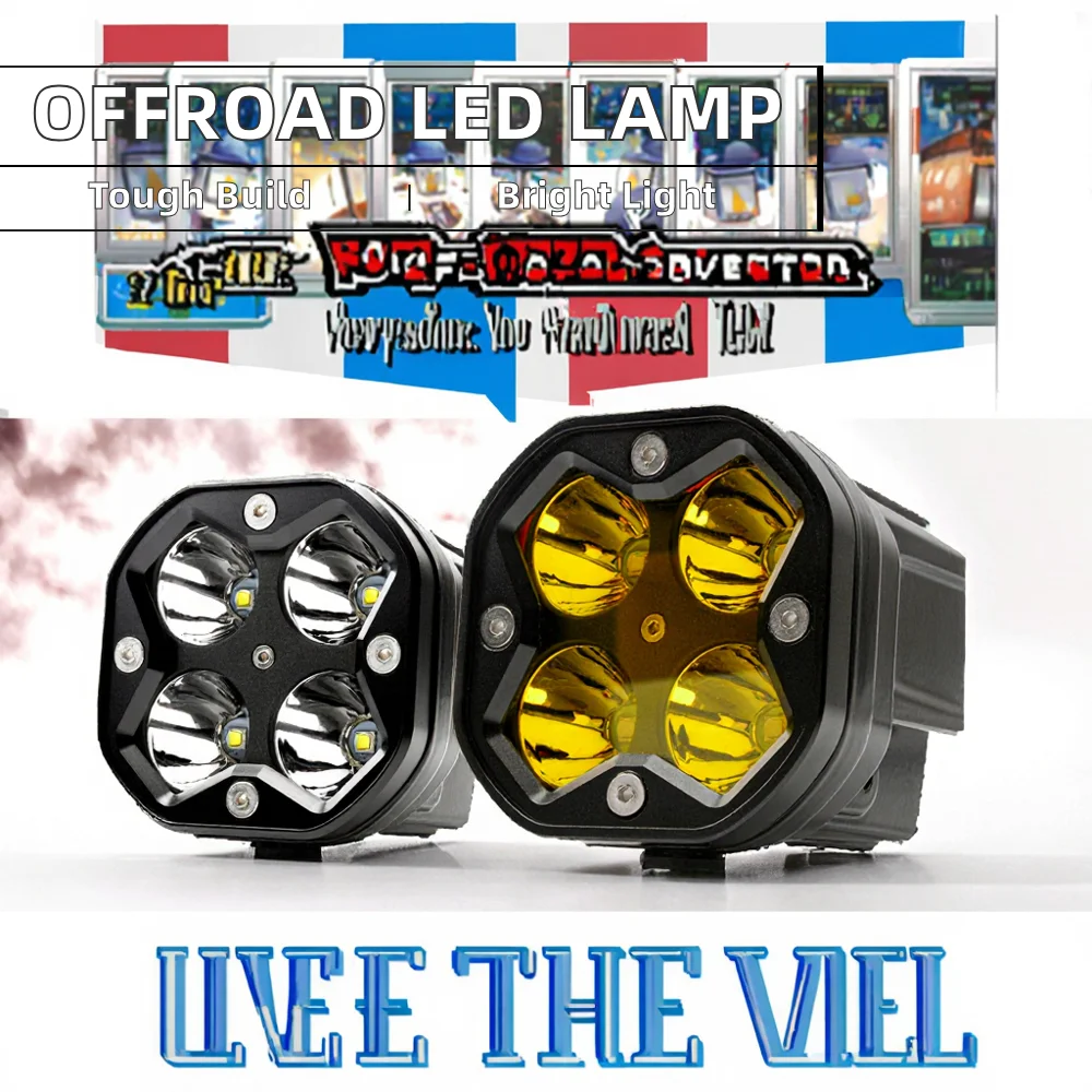 For Equation Leopard 8Passenger Edition LED Fog Lamp A-Pillar Spotlight Off-Road Gun Modified Yellow Light Color Driving Lights