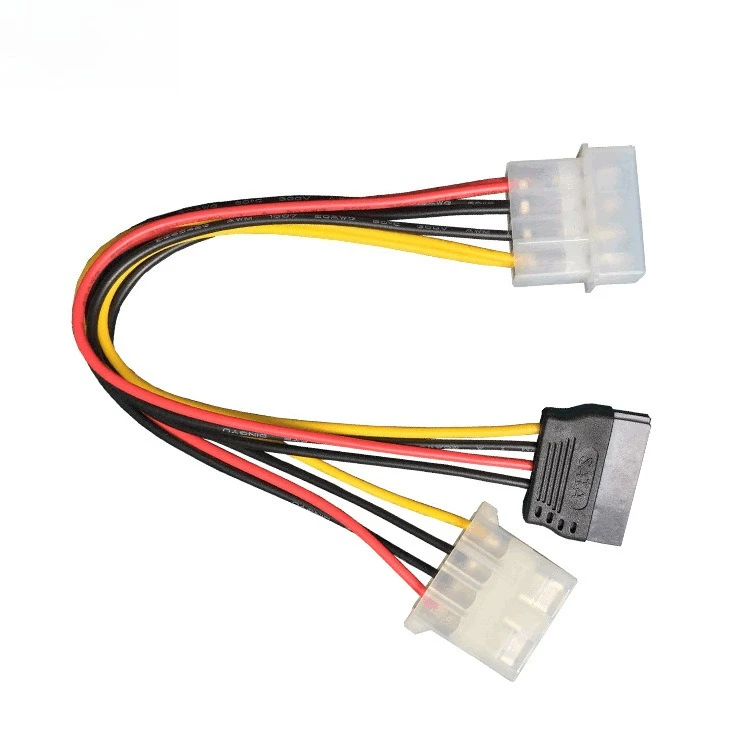 15P SATA 암-대형 4P 수 및 대형 4P 암 단자 1포인트 및 2개의 전원 케이블 컴퓨터 하드 디스크 케이블 0.1M 0.2M