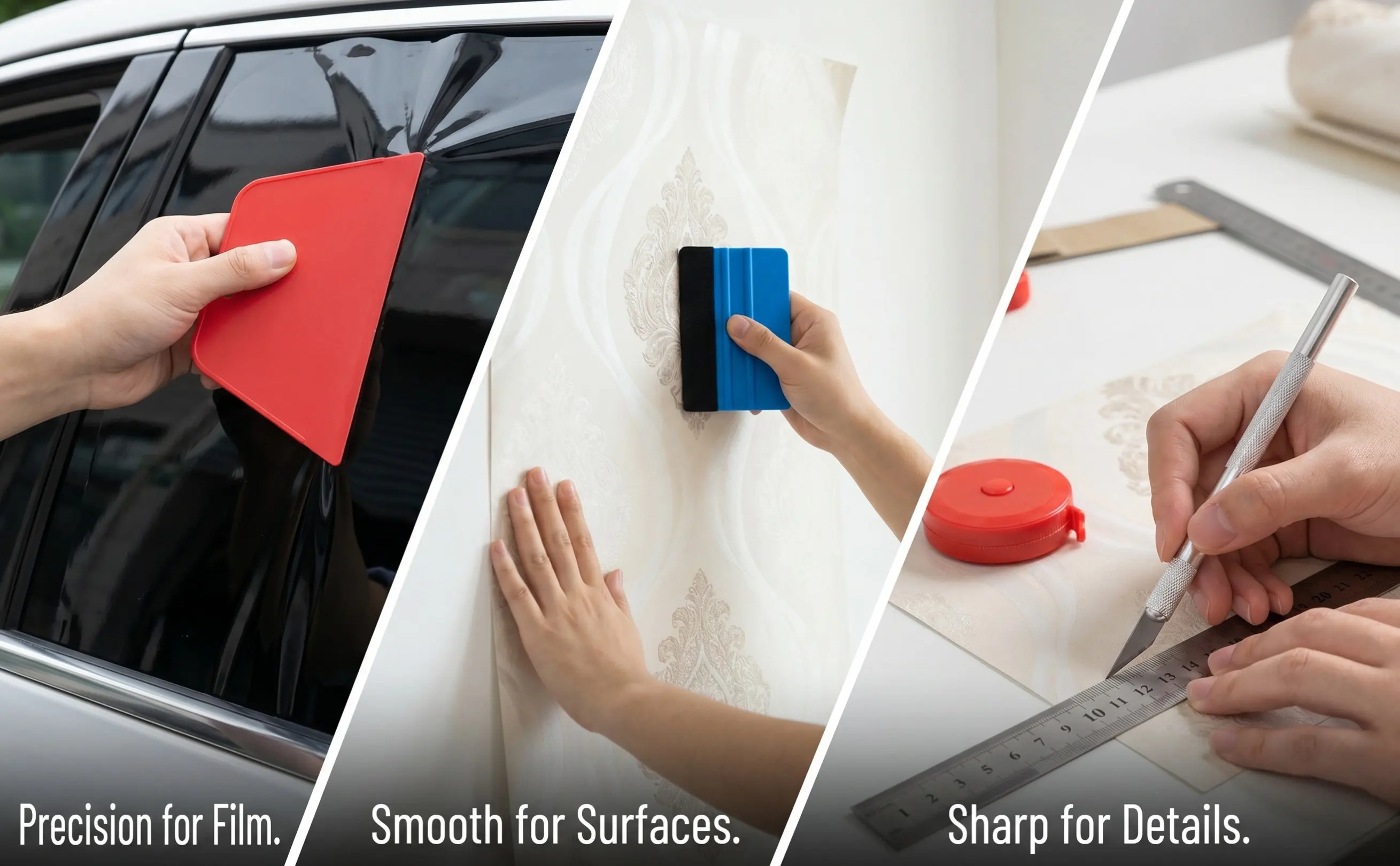 1Set Wallpaper Smoothing Tool Kit Professional Peel and Stick Installation Squeegee Kit Scratch Resistant Edges Car Film