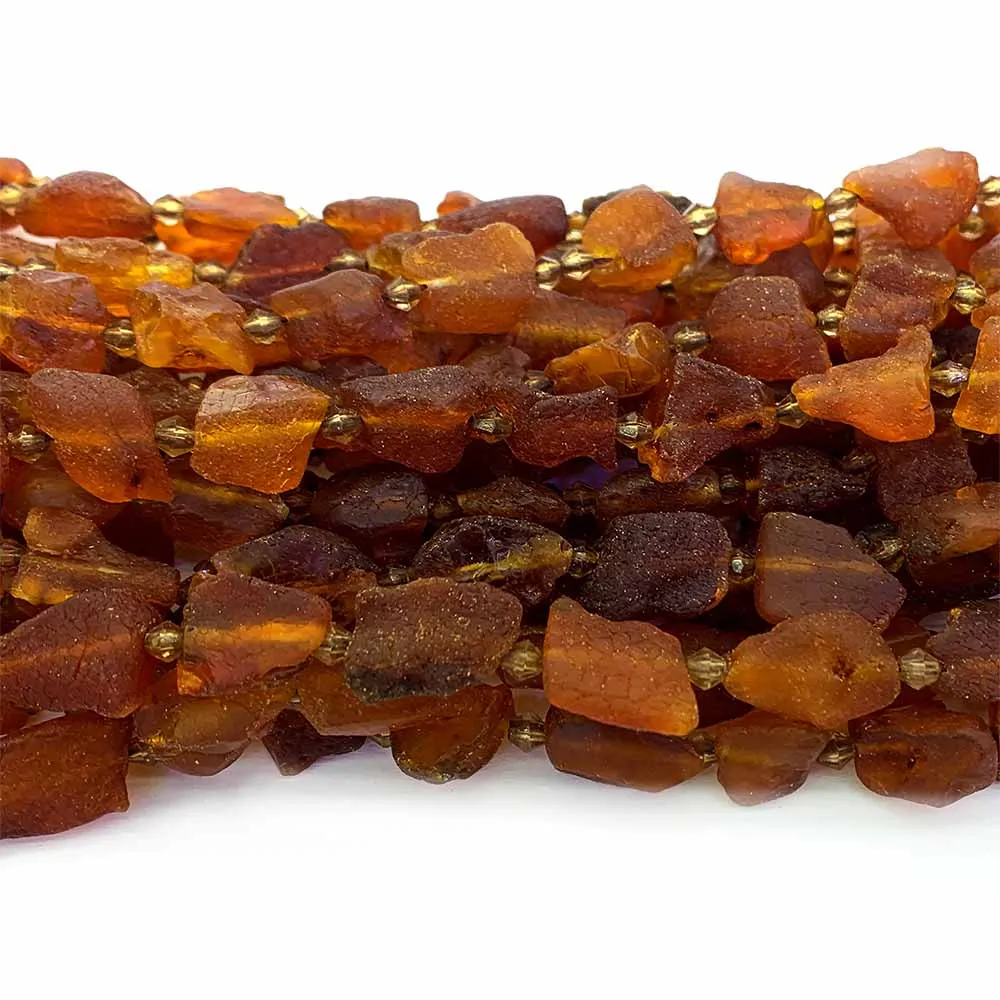 Veemake Orange Amber Natural Gemstones DIY Raw Mineral Nugget Free Form Loose Rough Matte Beads Jewelry Design Making 07577