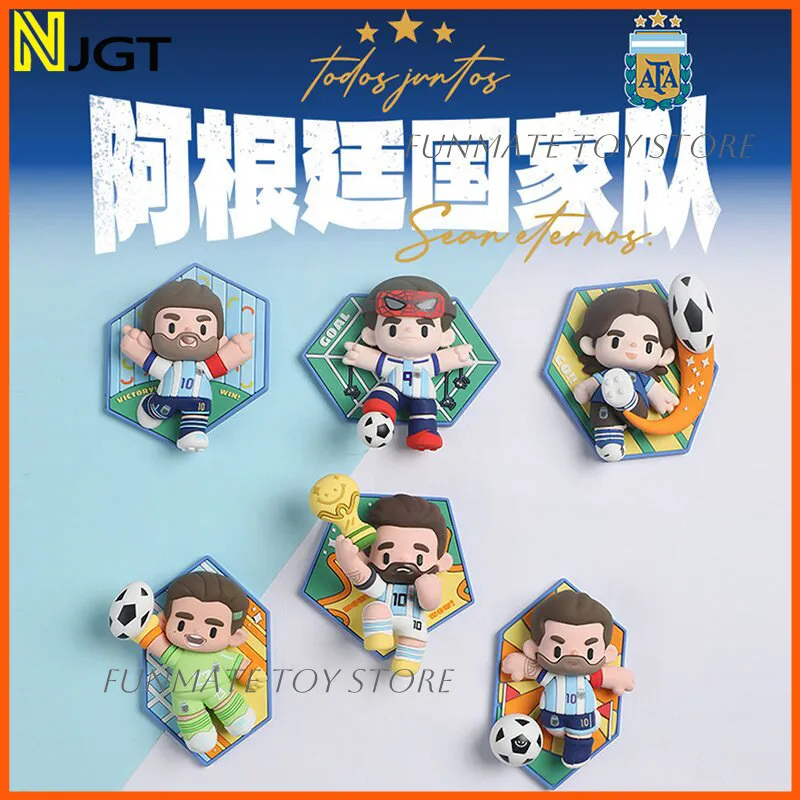 Messi Argentina National Team Green Pitch Scene Fridge Magnet Blind Box Messi Collectible Figurine Football Souvenir Gift Merch