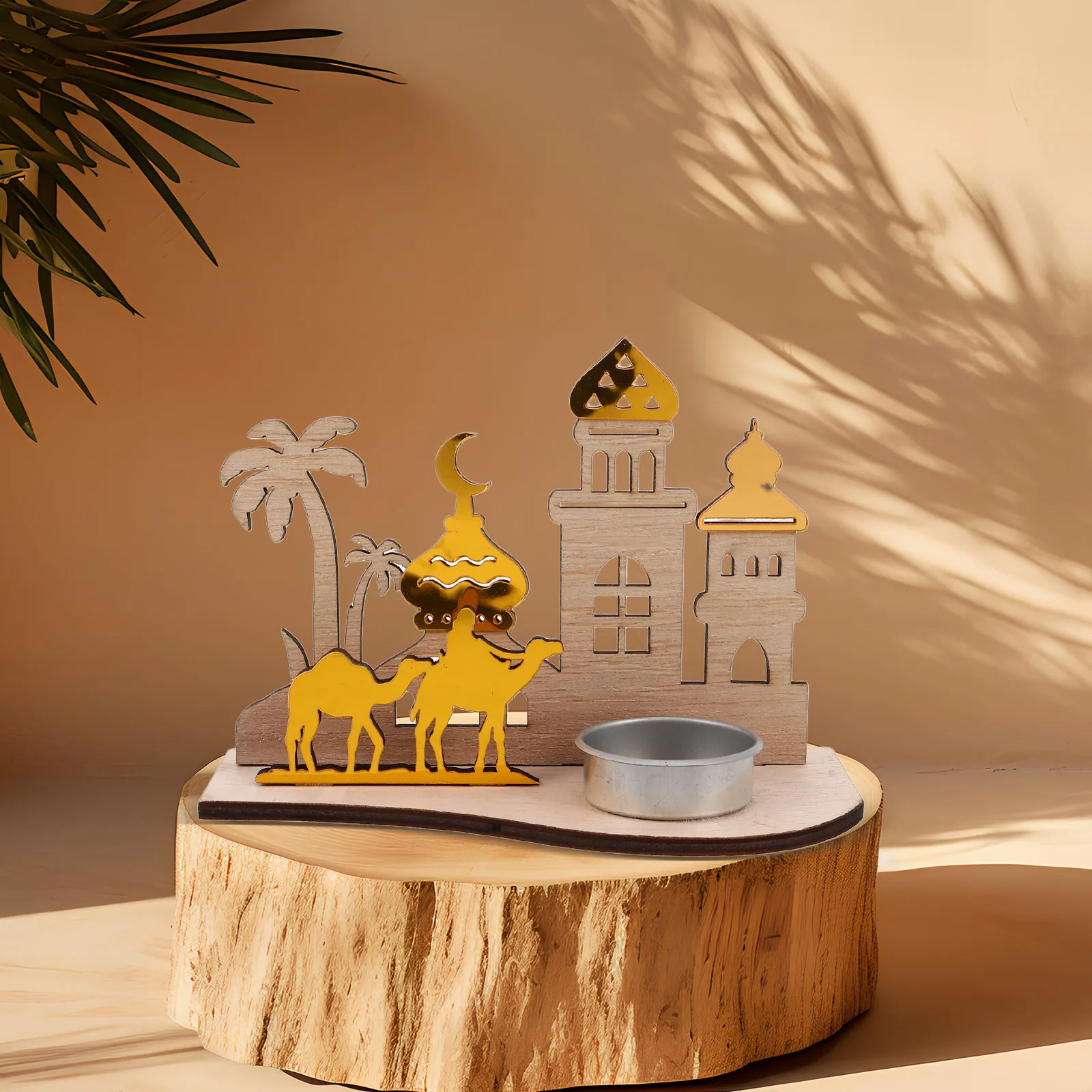 

Holder Ramadan Moon Aromatherapy Home Decor Eid Castle Centerpiece Religious nament Wooden Craft Exquisite