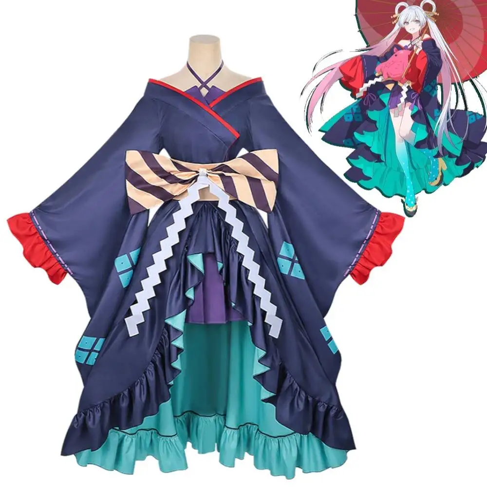 

Cosmic Princess Kaguya Yachiyo Runami Cosplay Costume Runami Kimono Outfit With Octopus Doll Female Stage Performance Suit