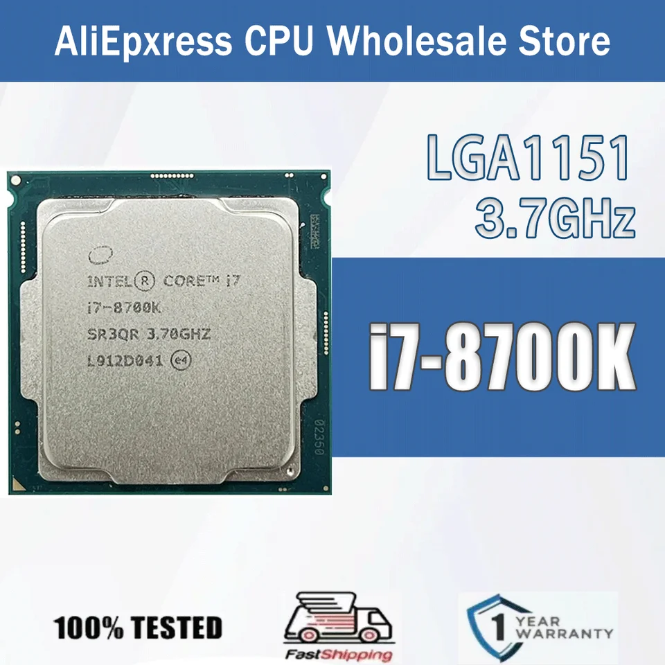Intel Core i7-8700K 3.7GHz 6 Cores 12 Threads 12M 95W i7 8700K