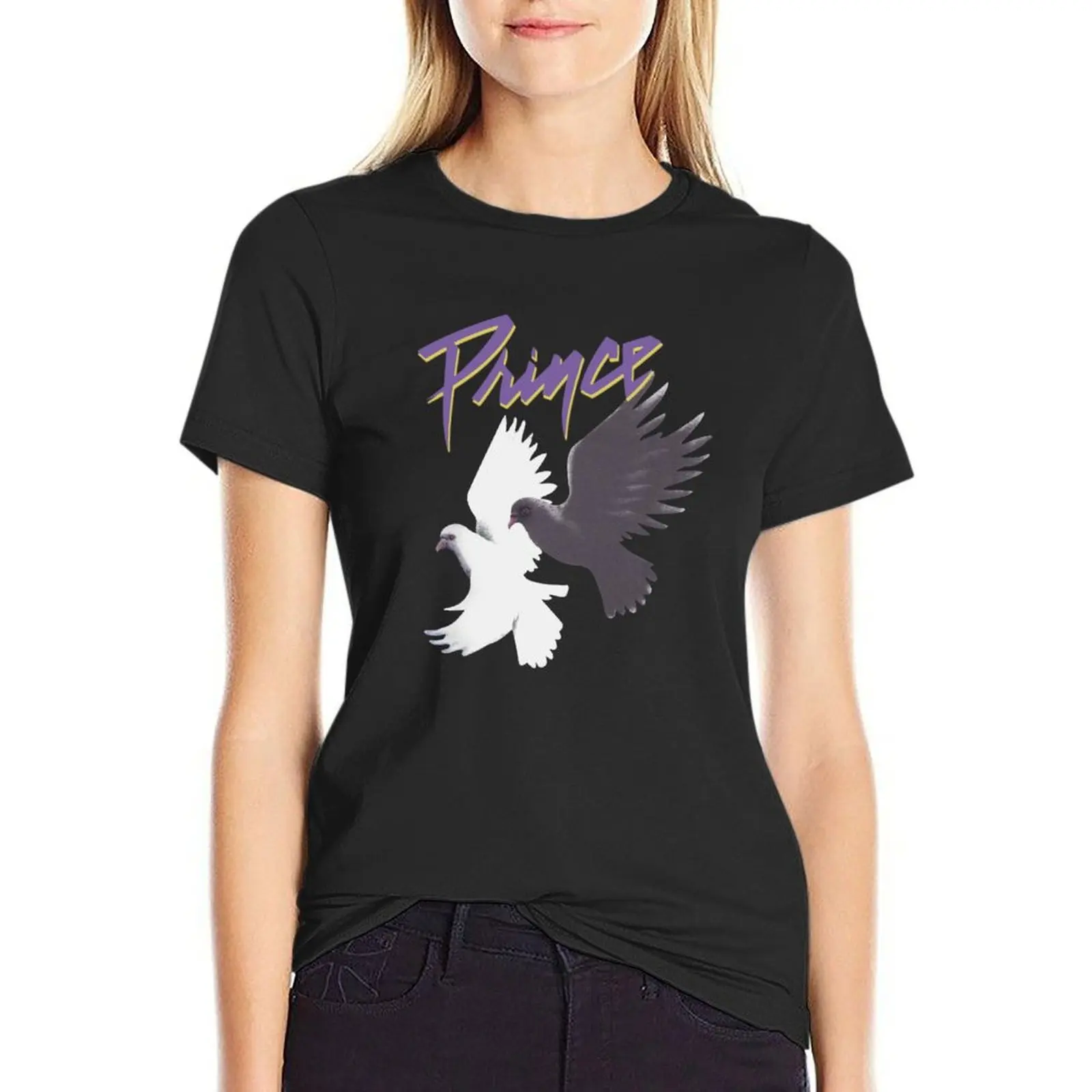 1984 Príncé Purple Rain Doves World Tour T-Shirt vintage plus size tops Women t shirt