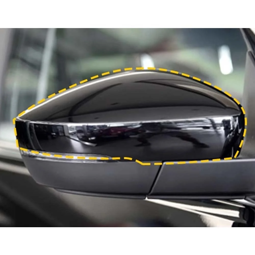 الغطاء الواقي مرآة الباب قذيفة ل Volkswagen Polo AW BZ 2017-2023 لامع أسود ألياف الكربون اكسسوارات الرؤية الخلفية للسيارة