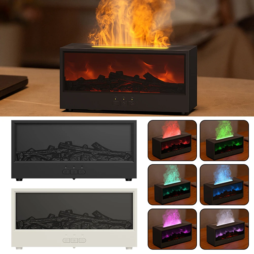 Aromatherapy Machine Essential Oil Diffuser 218*85*107 3D Flame Aromatherapy Machine Timer Function 1 3 5 Hours