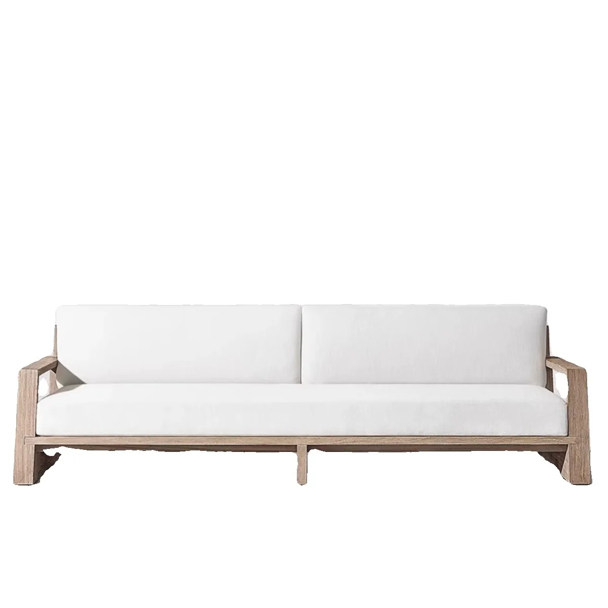 Villa terrace outdoor sofa full teak outdoor courtyard garden rain and sun protection high-end solid wood furniture