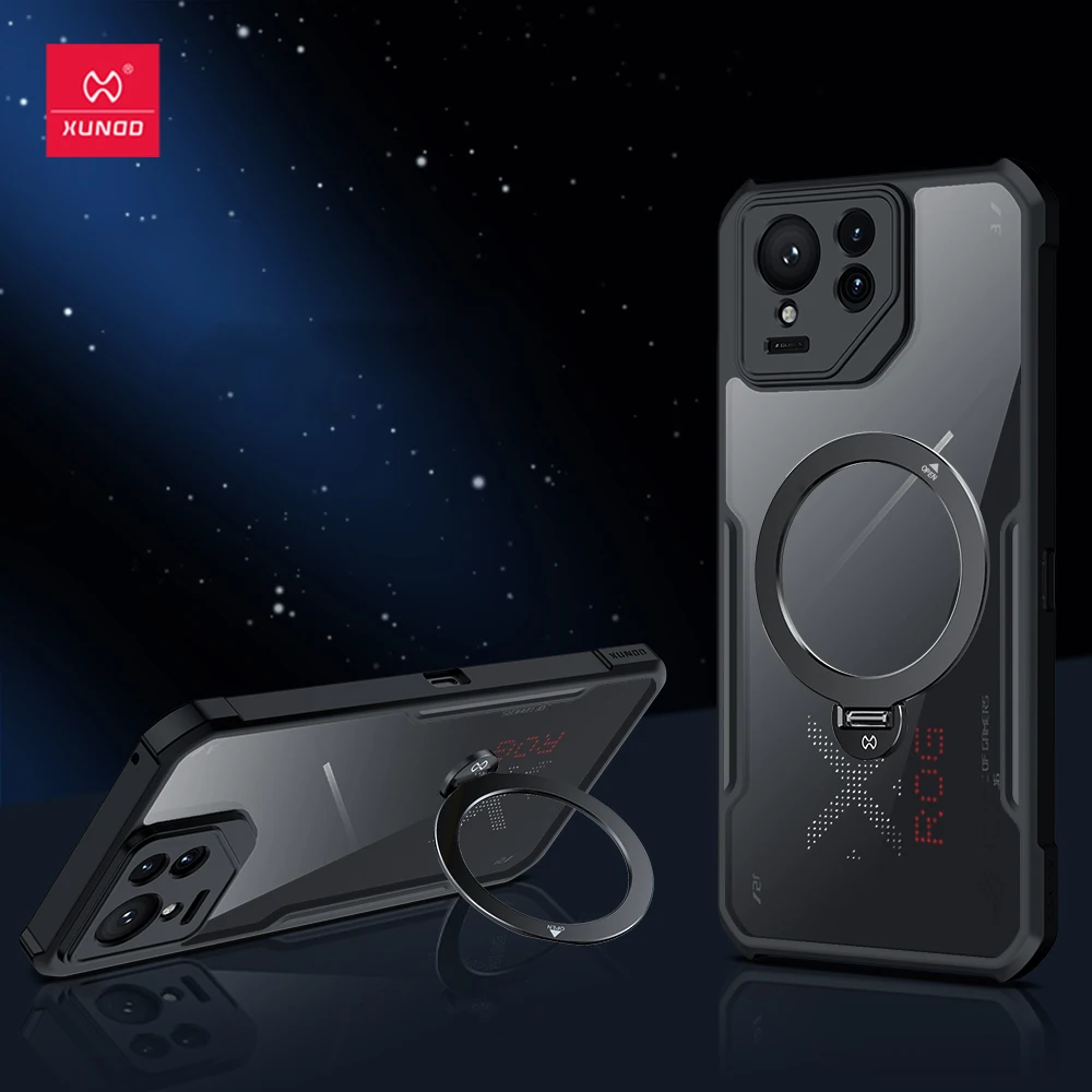 Xundd für Asus ROG Phone 9 9 Pro magnetische Halterung 360 °   Drehbare Airbag-Anti-Fall-Kamera schützt die Rückseite aus TPC und Acryl