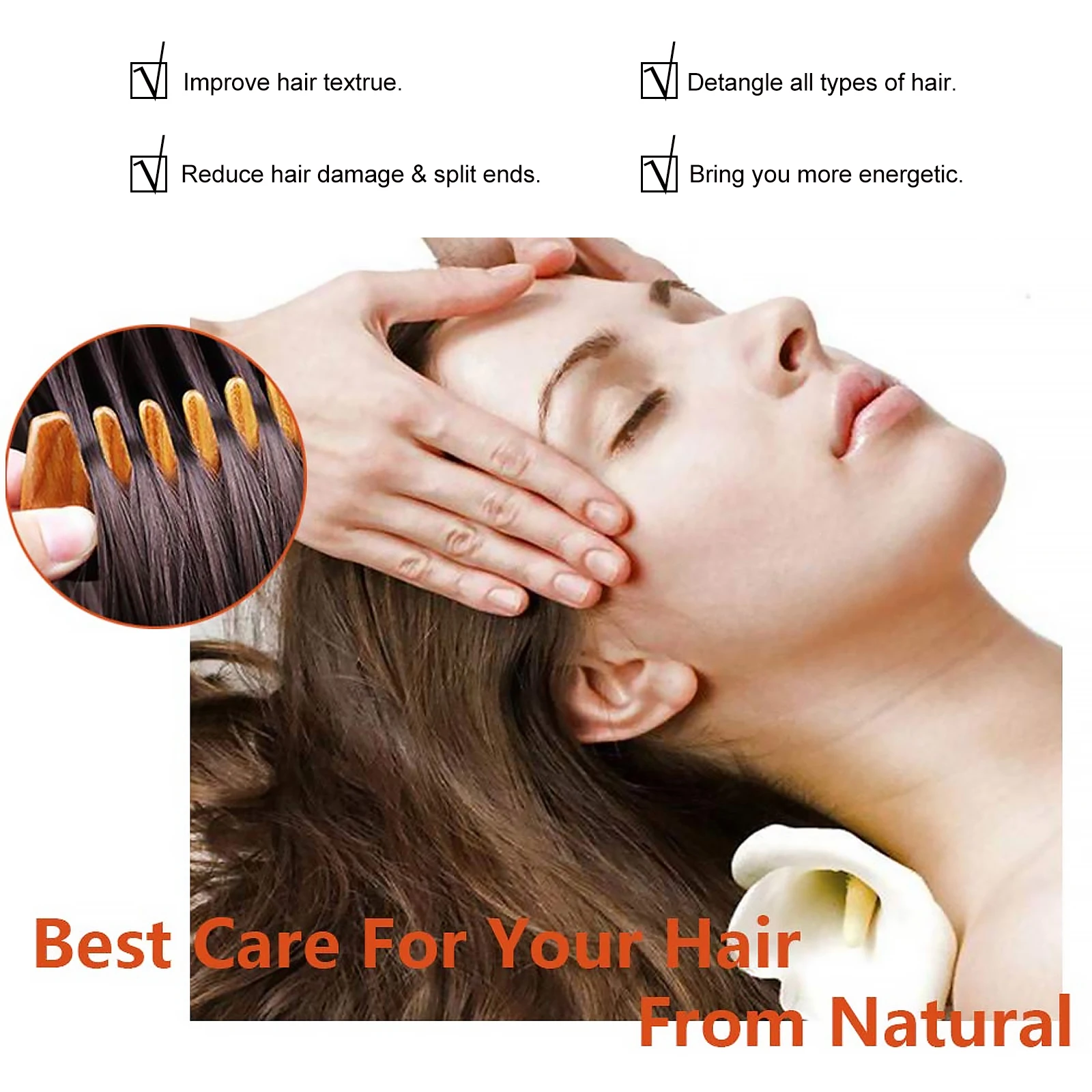 

Green Sandalwood Comb Anti-Static Wooden Massaging Hair Pick Lightweight Portable Massage For Daily Use Perfect Gift Family