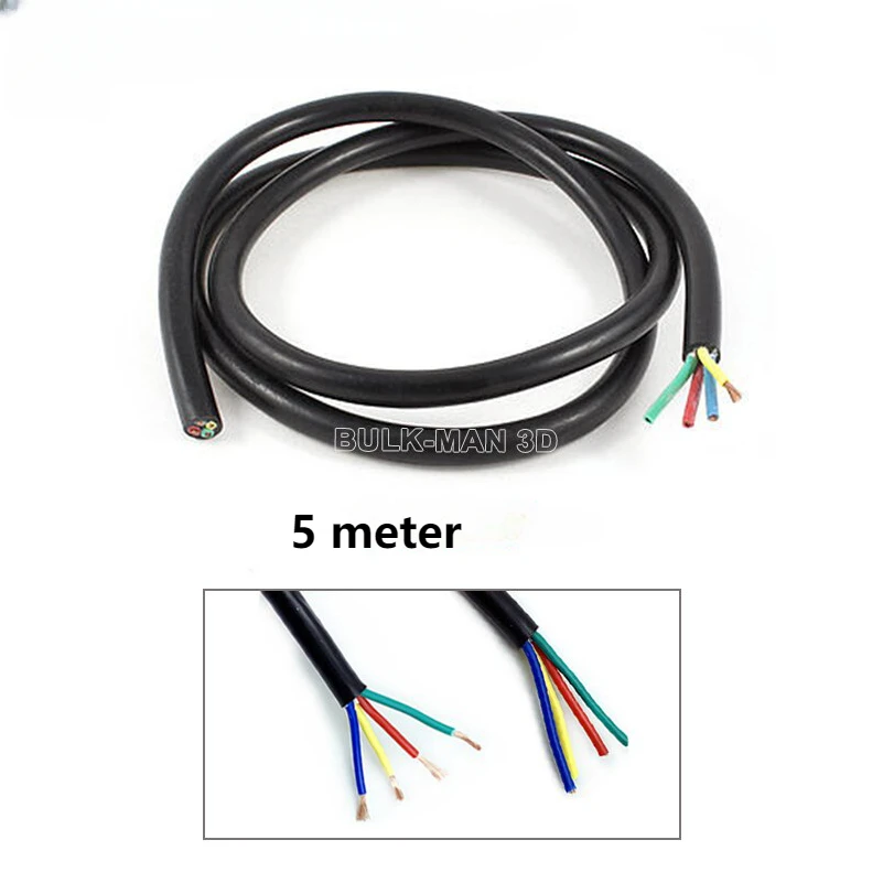 22AWG 4Core Shielded Xtension Cable  with JST SM 4P Female and Male Welding-free plug-in connector for Nema23 Stepper Motors
