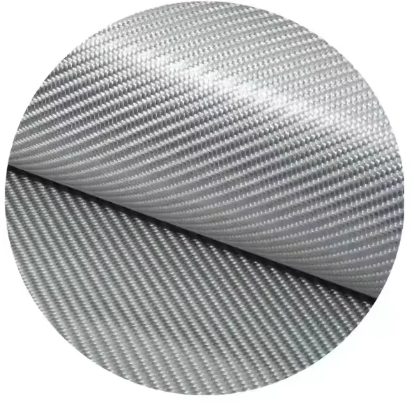 3k 240gsm Plating Bright Silver Glass Fiber Fabric Fiber Cloth Fabric 2x2 Twill 1m Width Commercial Grade 30cm/50cm Length