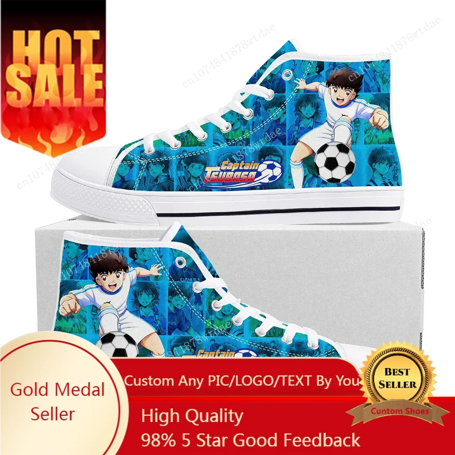 Captain Tsubasa Ozora Tsubasa High Top Sneakers Mens Womens High Quality Canvas Sneaker Comics Couple Customized Shoes