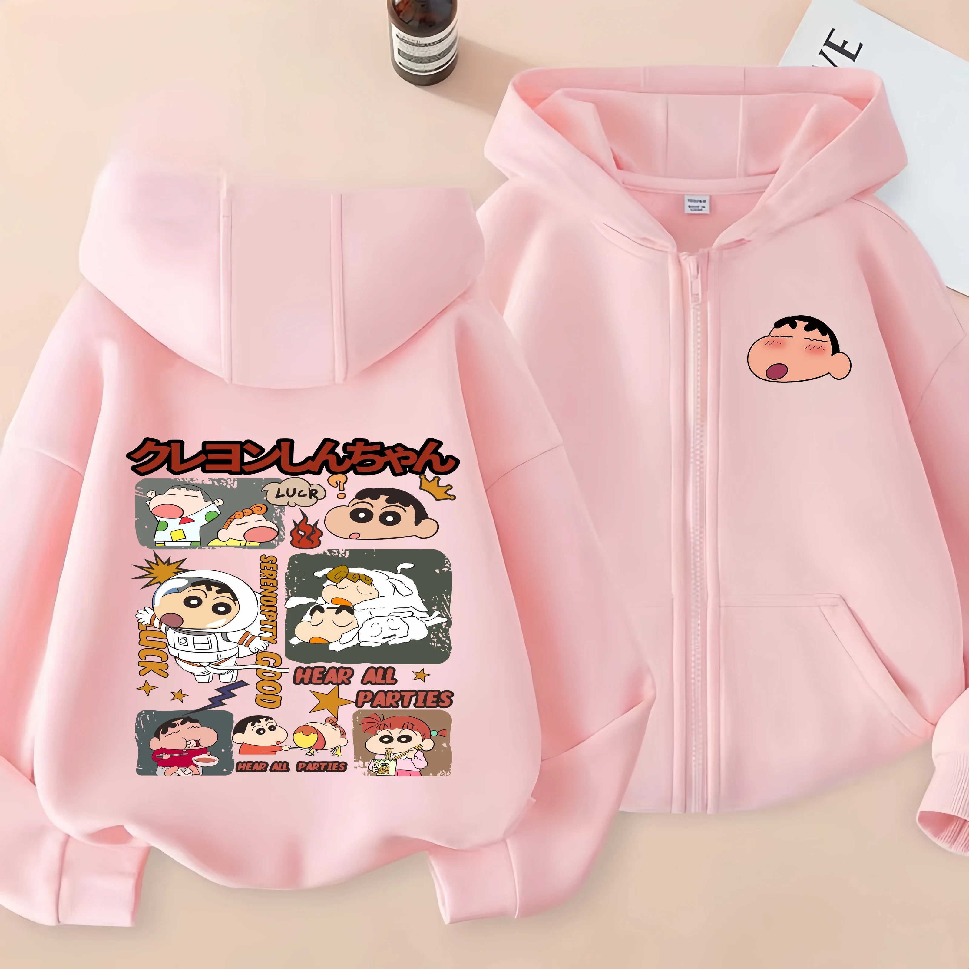 Shin-chan Sudadera con capucha con cara divertida Ropa para niños Ropa de abrigo de primavera de moda
