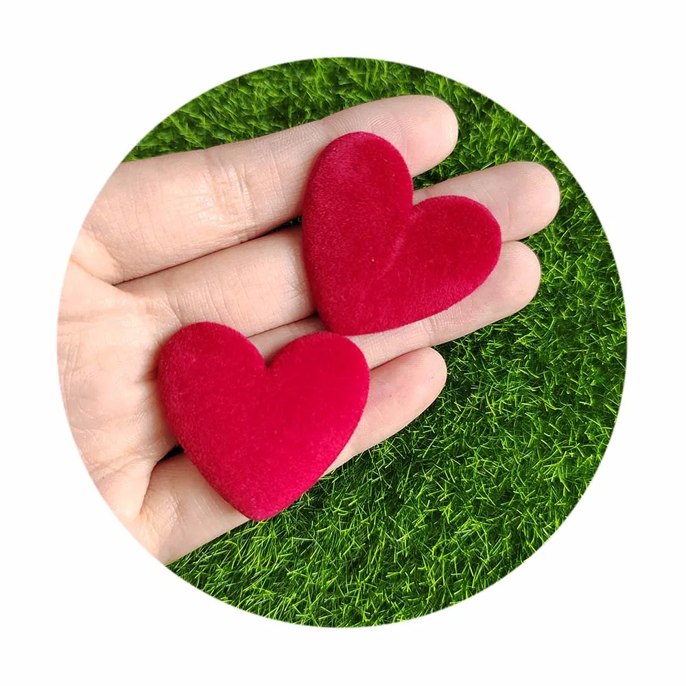 Colorful Flocked Resin Heart Beads Love Charm Connectors For Diy Earrings Hair Jewelry Making Accessories Material