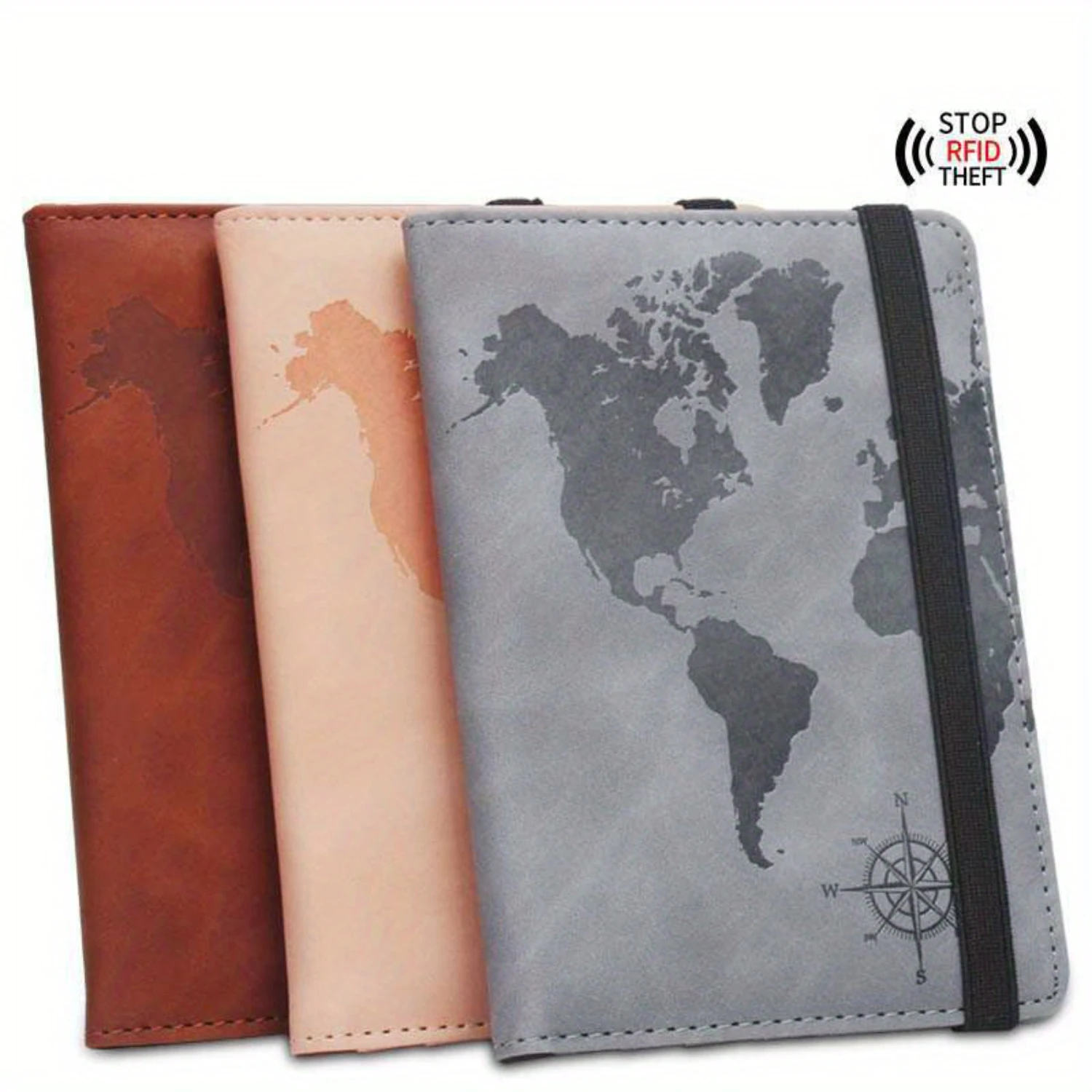 Elegant RFID Blocking Passport Holder with Card Slot for Travel, PU Leather Organizer and Ticket Protector Toy organizer Desk