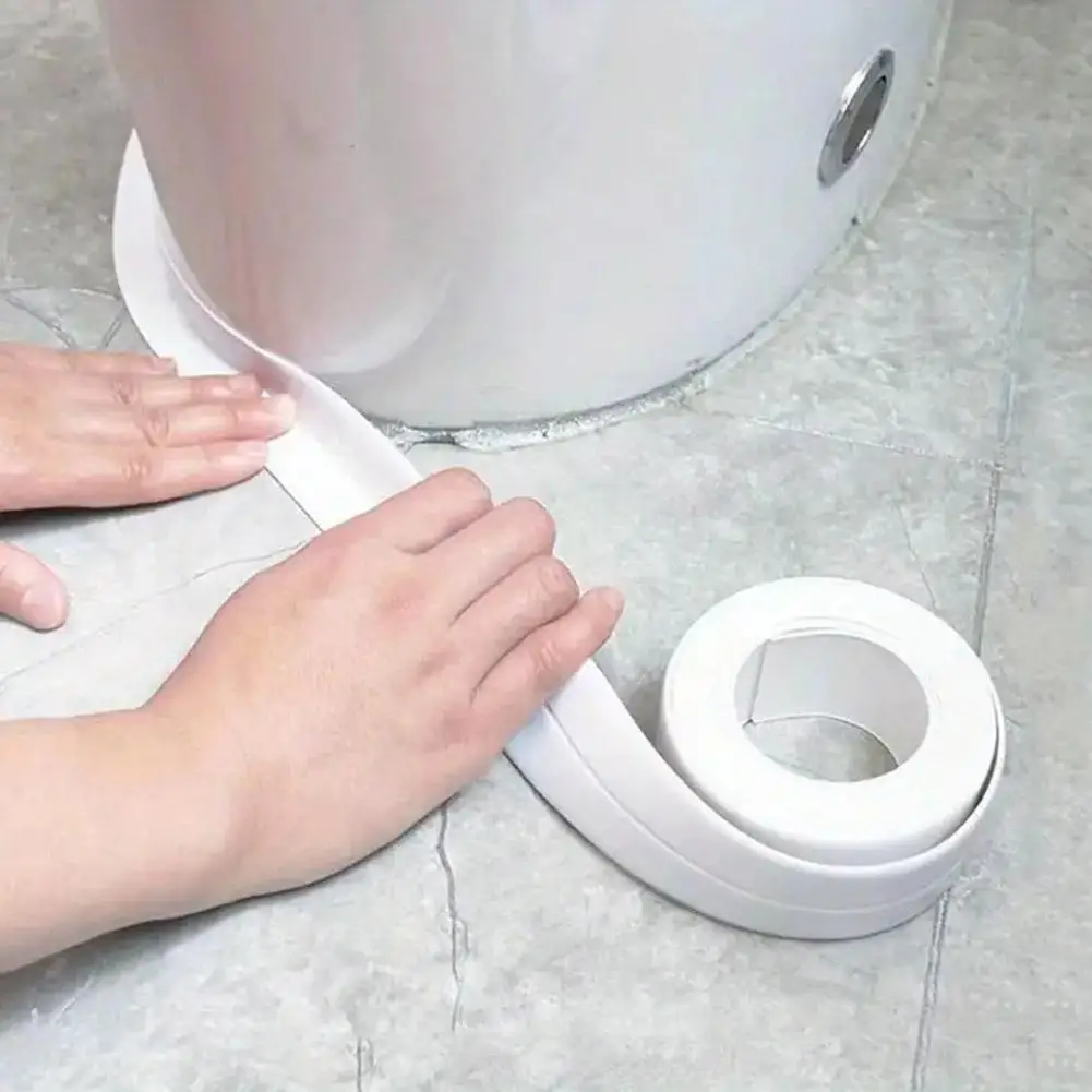 Cinta de sellado autoadhesiva para cocina, cinta de calafateo impermeable de Pvc para Borde de inodoro y ducha, 1,5 m, E3h4