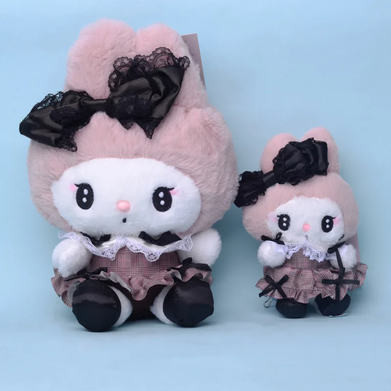 Estilo gótico escuro sanrio kuromi minha melodia brinquedo de pelúcia mochila pingente macio anime pelúcia animal boneca diversão crianças brinquedo meninas presente