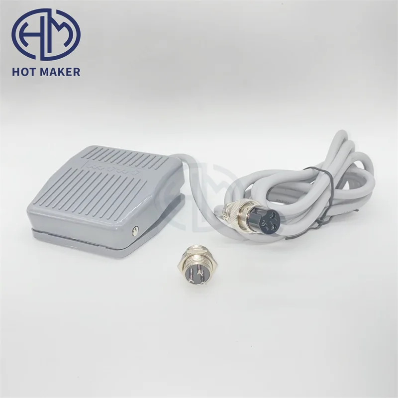 Foot Pedal Switch Nonslip Metal Momentary Electric Power Motor Controller Self-Reset Jog With Wire