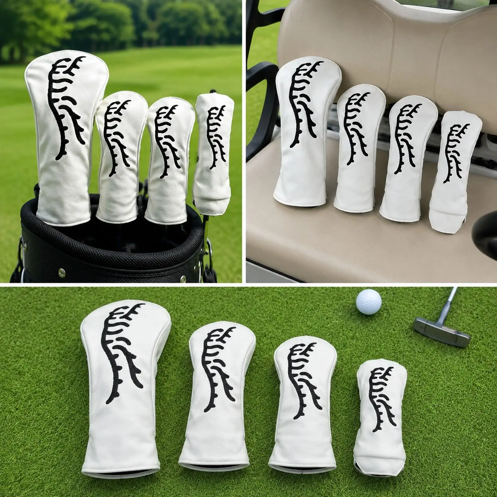 

Golf Wood Headcover Set High Elasticity Golf Cover Protector with Number Tag for Outdoor Golf Play