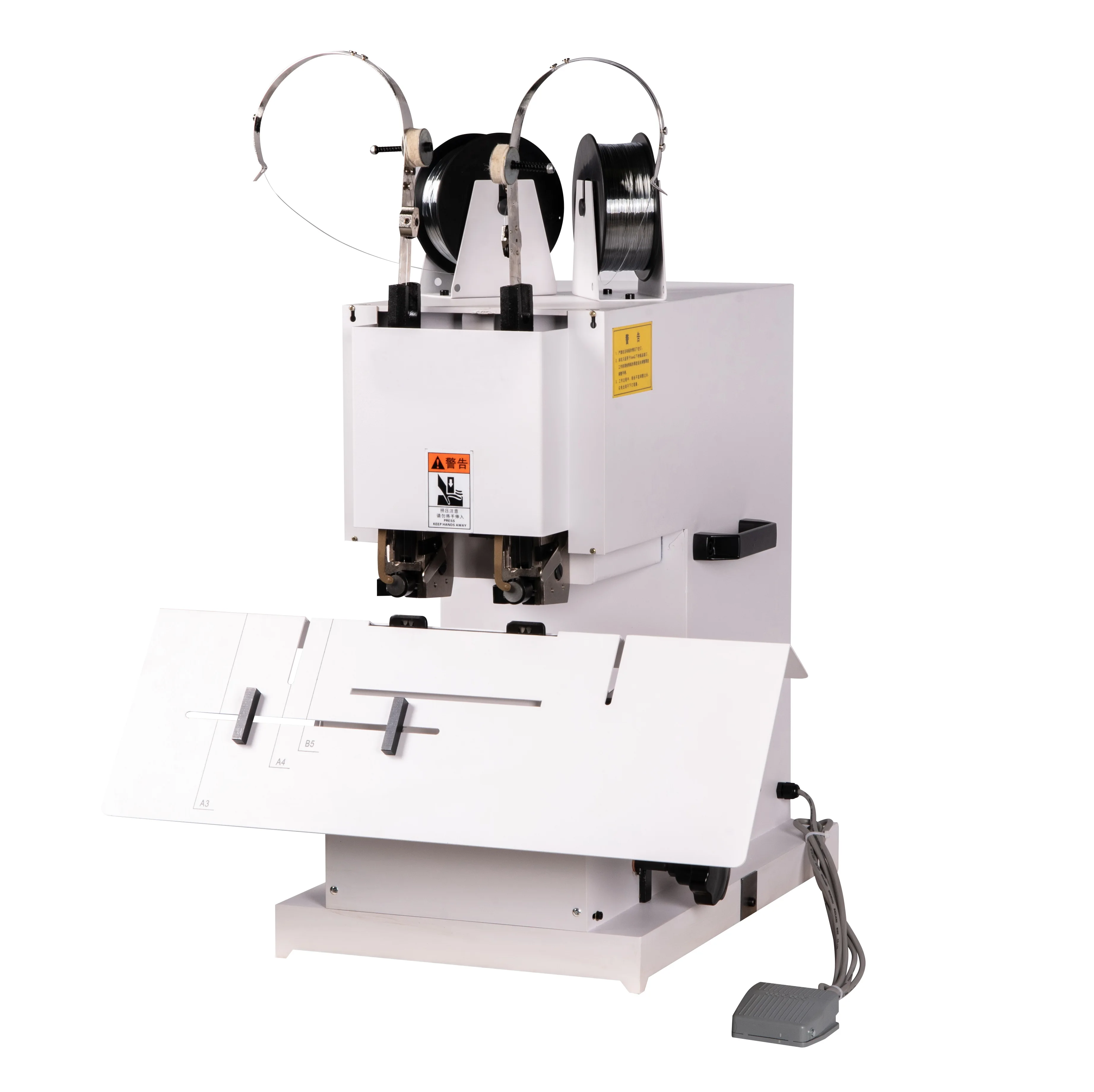 Desktop Book Binding Machine Two Double Heads Saddle and Flat Wire Stitching Electric Power Source