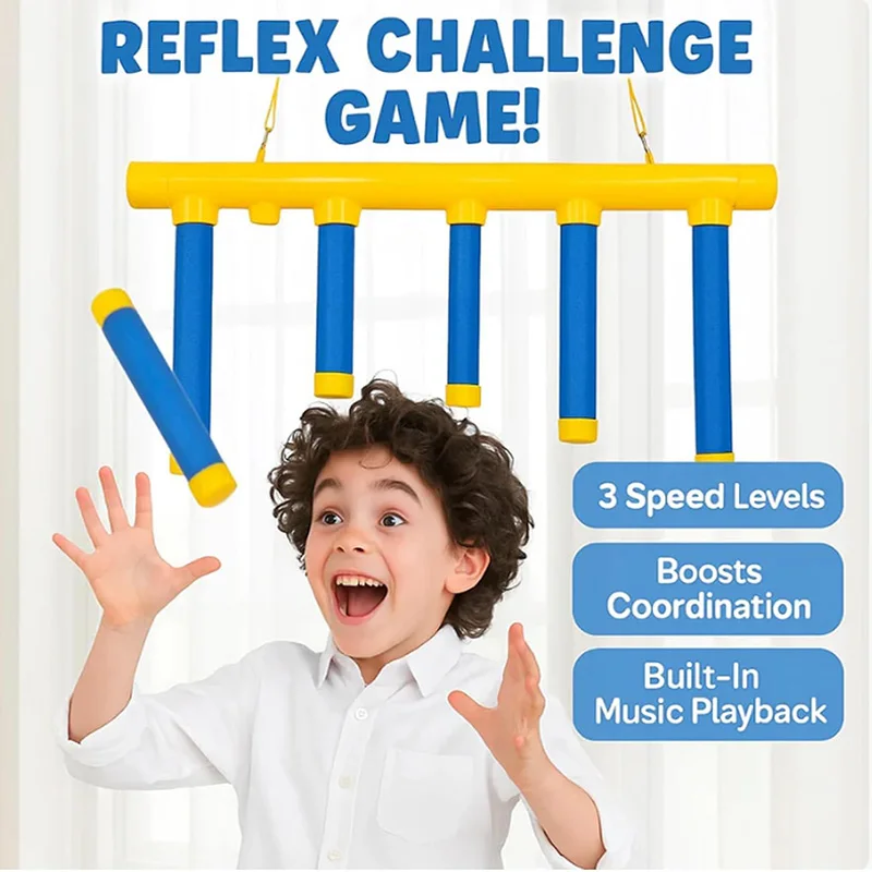 チャレンジ 落ちる棒ゲーム 子供用スティックキャッチおもちゃ 反応能力トレーニング 教育用 親子インタラクティブおもちゃ スポーツ