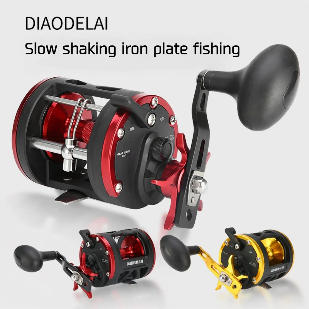 

Full Metal Drum Reel 3.8:1 Gear Ratio Star Drag System Left/Right Hand Sea Boat Fishing Slow Pitch Jigging Iron Plate Trolling