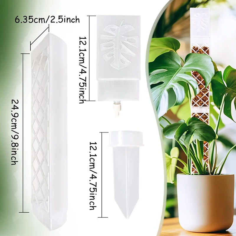 1set Sphagnum Moss Pole Water Controller Splicable For Epipremnum Aureum Other Climbing Plants Climbing Pole Fixing Rod Bracket.