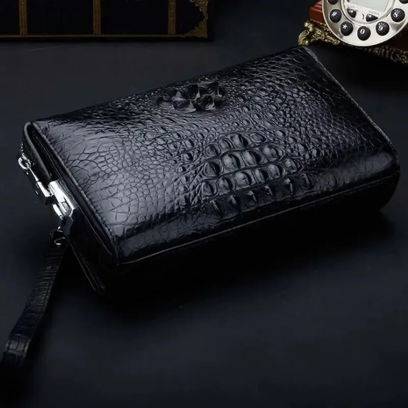 

ourui crocodile man clutch bag black male handbag men