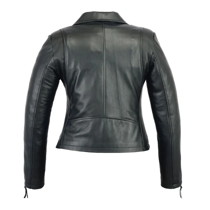 Women's Leather Clothing Sheep Motorcycle Casual Soft Light Leather Jacket Black Fashion Trend