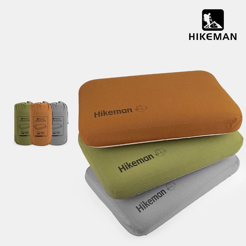 HIKEMAN وسادة التخييم في الهواء الطلق رغوة الذاكرة السفر وسادة عنق الرحم المحمولة الغداء كسر وسادة وسادة الذاكرة انتعاش بطيء