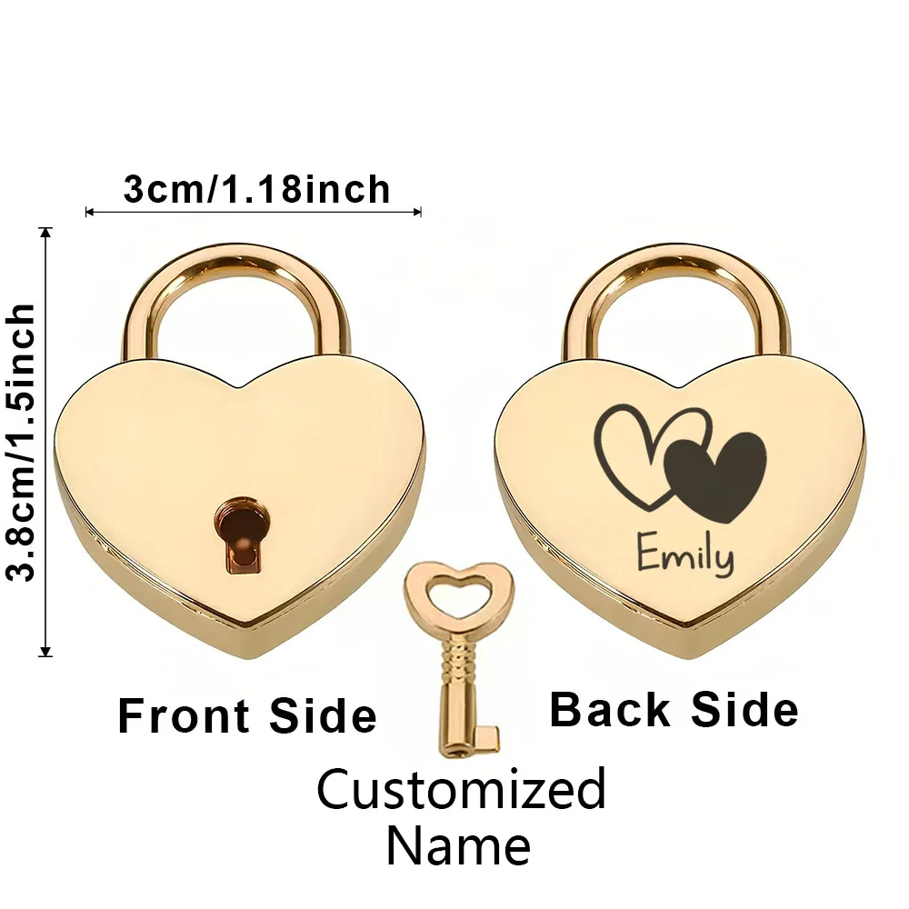 Candado romántico con nombre personalizado, candado con grabado de amor, candado de deseos, candados con llave de boda para aniversario, color blanco y negro, 1 ud.