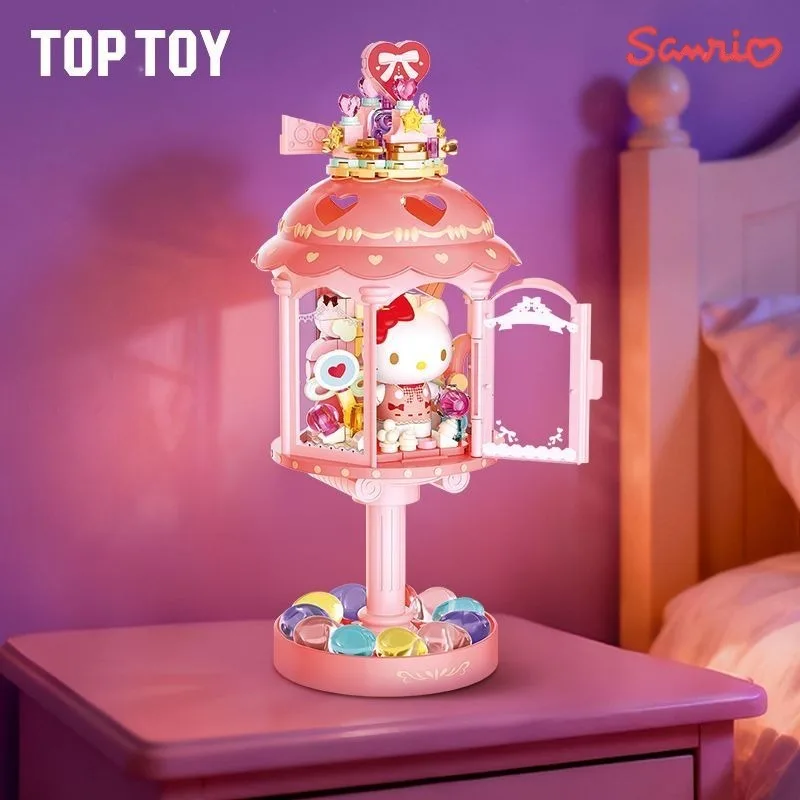 Sanrio Light and Shadow Dream Building Blocks Hello Kitty Kawaii Toy Collection Model Desktop Ornament Children's Holiday Gifts