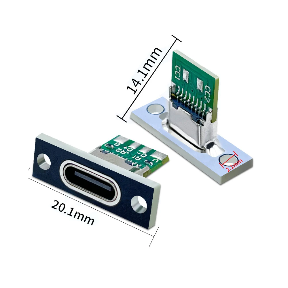 USB 3.1 Type-C Panel Mount Connector Test Board PCB Board 2 4 6PIN Female Jack Data Charging Port Mała elektryczna podstawa ładująca