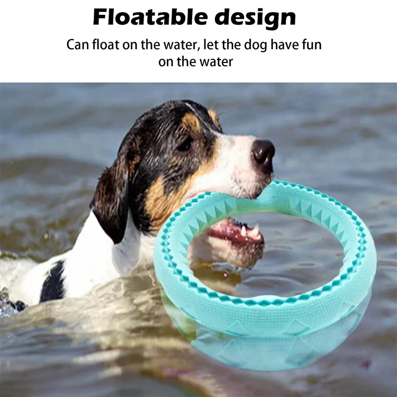 Dog Toys Pet Flying Disk Training Ring Puller Anti-Bite Floating Interactive Supplies Dog Interactive Toys Aggressive Chewing