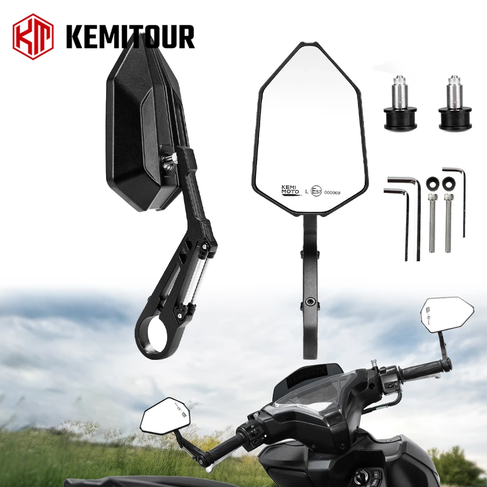 

Universal 7/8" Handlebar Motorcycle Bar End Mirror Aluminum Side Rear View Mirror 360° Adjustable for Scooter ATV Dirt Bike Part