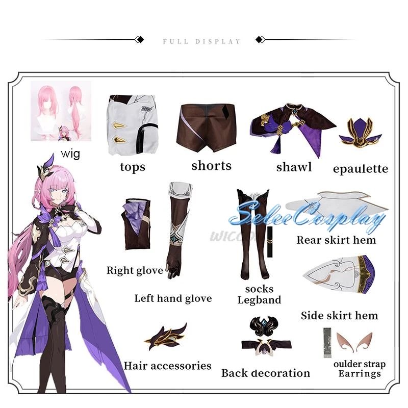 Honkai Impact 3. Cosplay Elysia Cosplay Outfit Schuhe Stiefel Perücke Cosplay Anime Spiel Miss Pink Costum