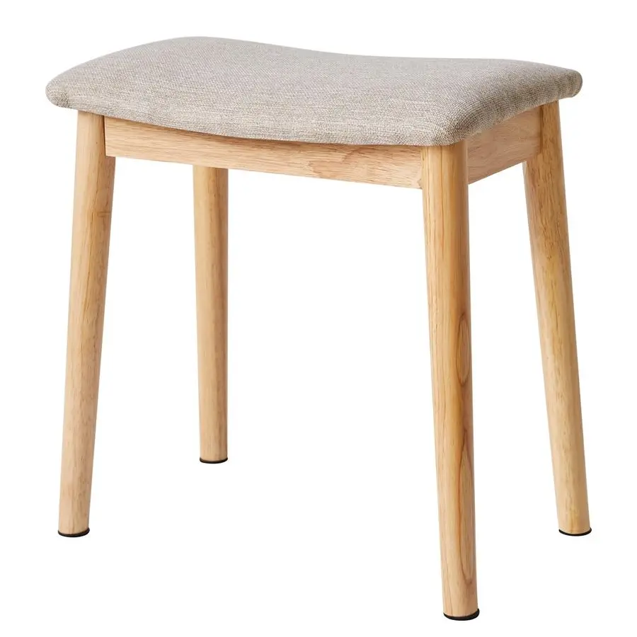 

Saddle Cushion Vanity Stool Chair, Foot Rest Stool with Solid Wood Legs, Modern Vanity Bench Ottoman for Piano, Upholstered Seat