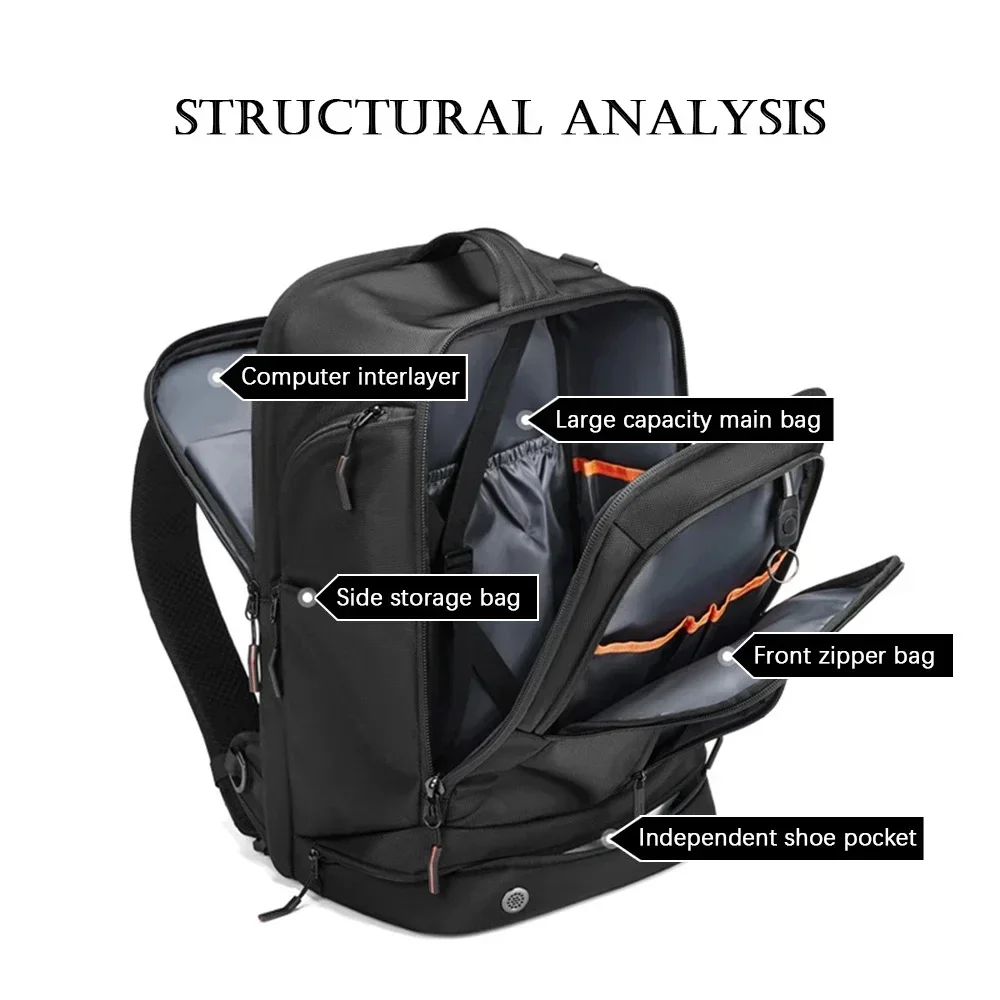 Men Larger Capacity Backpack Business Notebook Bagpack Waterproof Light Multifunctional Travel Luggage Storage Knapsack Shoe Bag