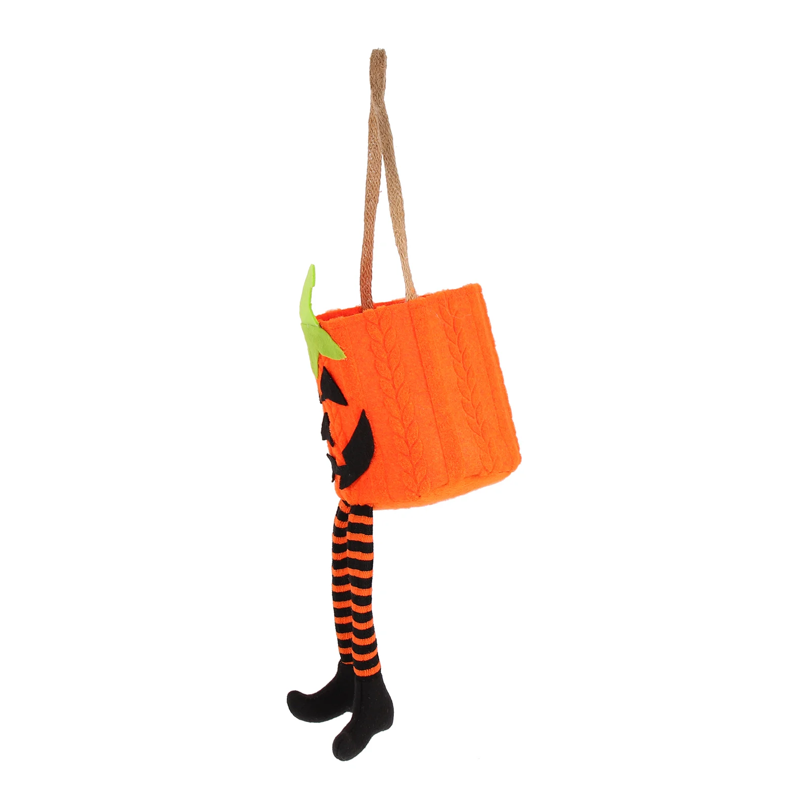 Borsa di zucca con gambe Borse per dolcetti Secchio di caramelle per la festa di Halloween Tema Decora il supporto per bambini in stoffa per dolcetti a tema