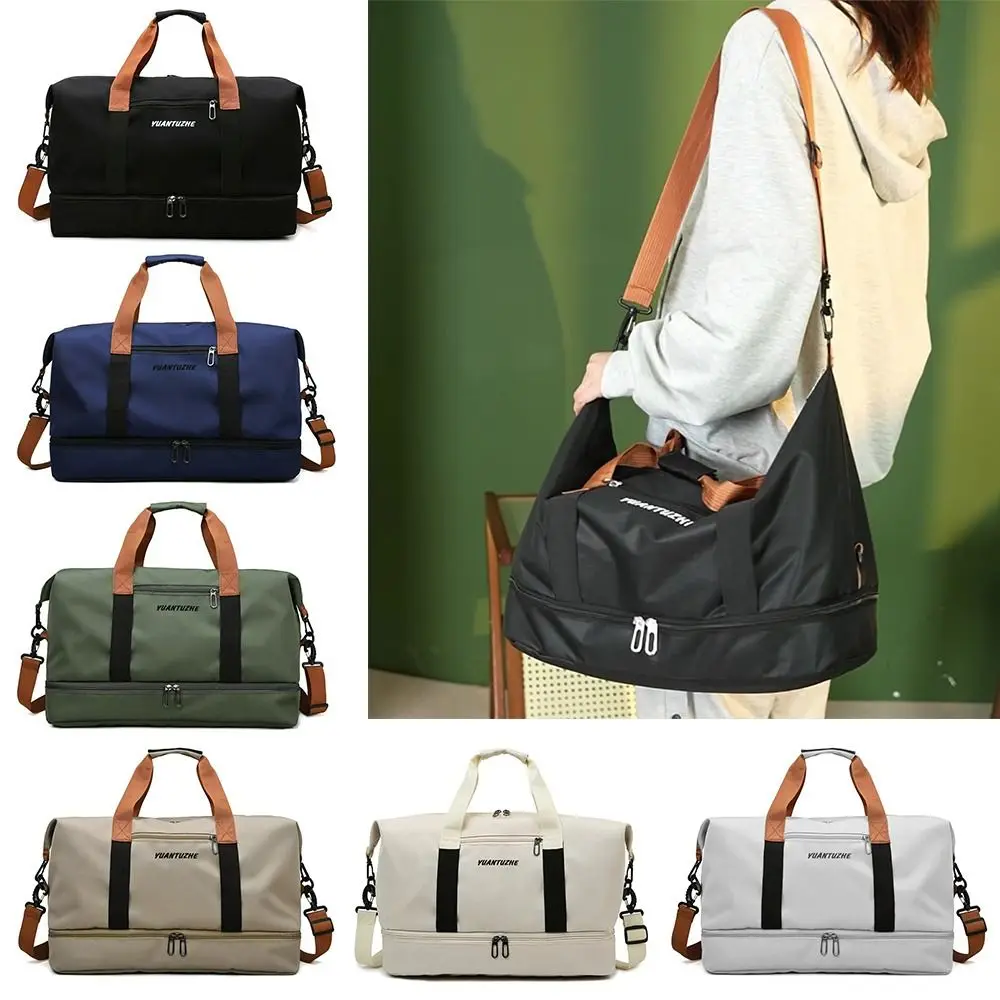 

Separate Wet Dry Portable Gym Bag Portable Handle Large Capacity Gym Suitcase Waterproof Design Travel Duffle Bag