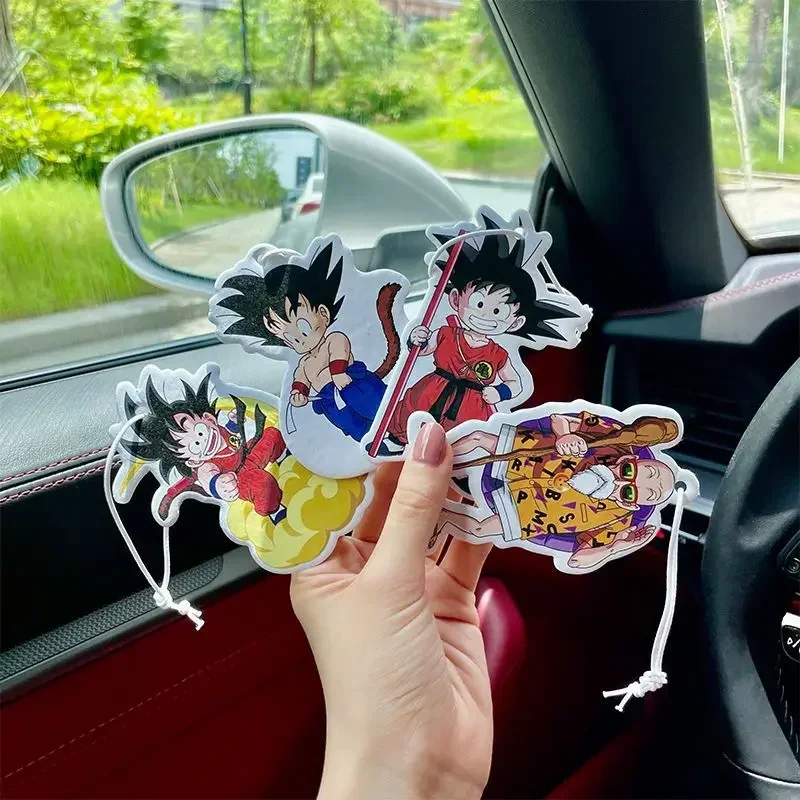 Anime Dragon Ball Son Goku fragancia de coche aromaterapia de larga duración pieza de fragancia colgante decoración coche desodorización regalo