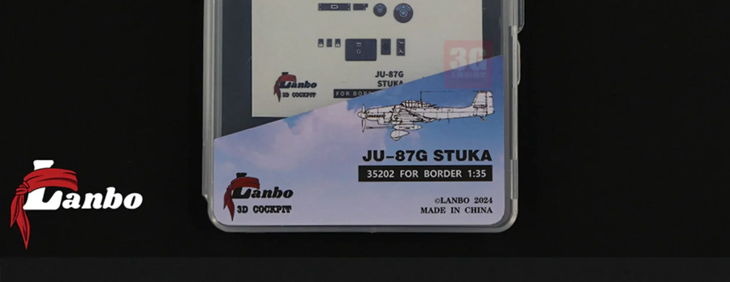 Lanbo 3D Color Cockpit Instrument 35202 JU-87G Retrofit collocazione BORDER BF-002 1/35