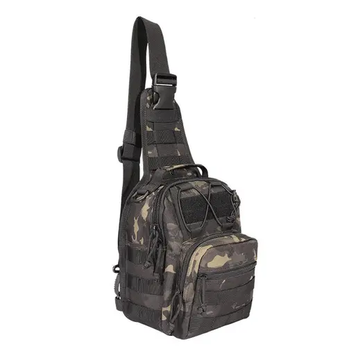 Imagen 2 del producto Bolso táctico para el pecho para hombre, bandolera EDC para exteriores, impermeable, para senderismo, Camping, día, caza, bolso de alcance oculto
