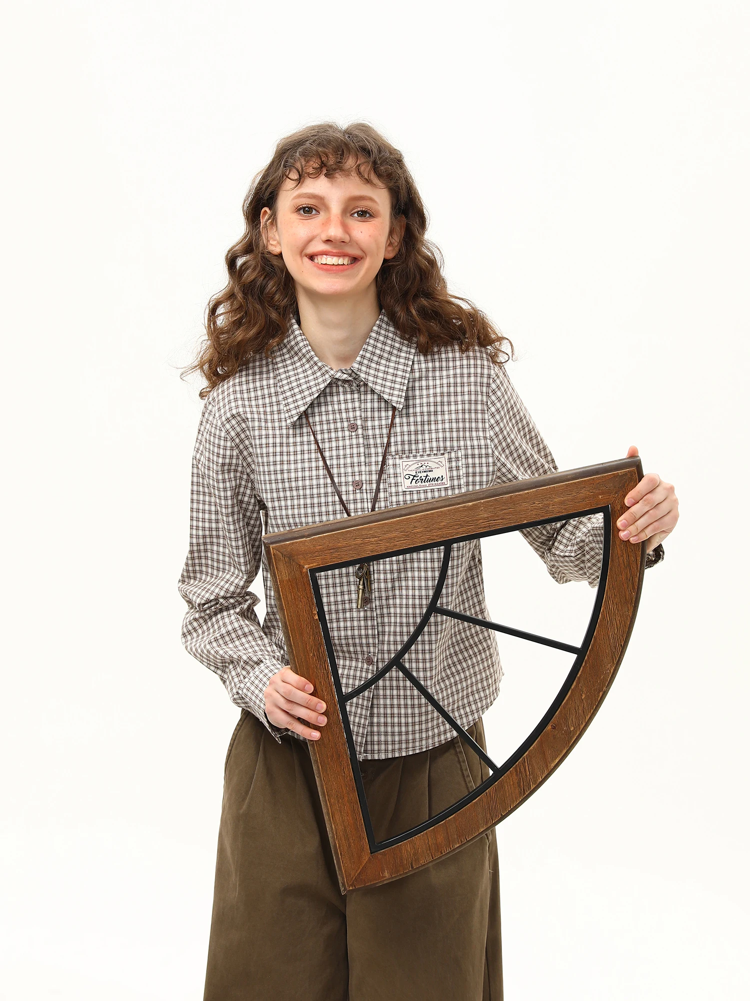 

Wild American Retro College Sle Long Sve ort irt Women Early Autumn Versatile Slimming irt Street Sle Loose Fit