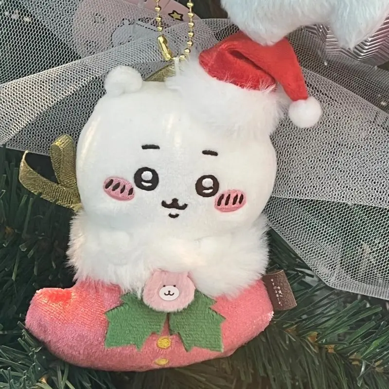 

Cartoon Cute Chiikawa Hachiware Usagi Christmas Plush Doll Kawaii Doll Anime Hanging Decorations Student Bag Pendant Sweetness