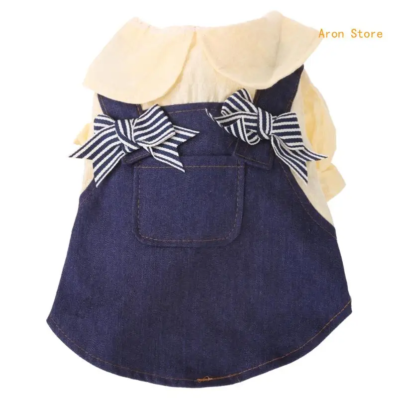 Vestido cinta para cães menina cães denims vestido cães saia cães vestido princesa cães vestidos filhotes vestidos roupas