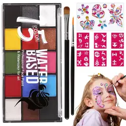 Paint Body Makeup Halloween Face Body Art 15 Colors Painting Kit With Brushes Safe Ingredient For Kid And Adult