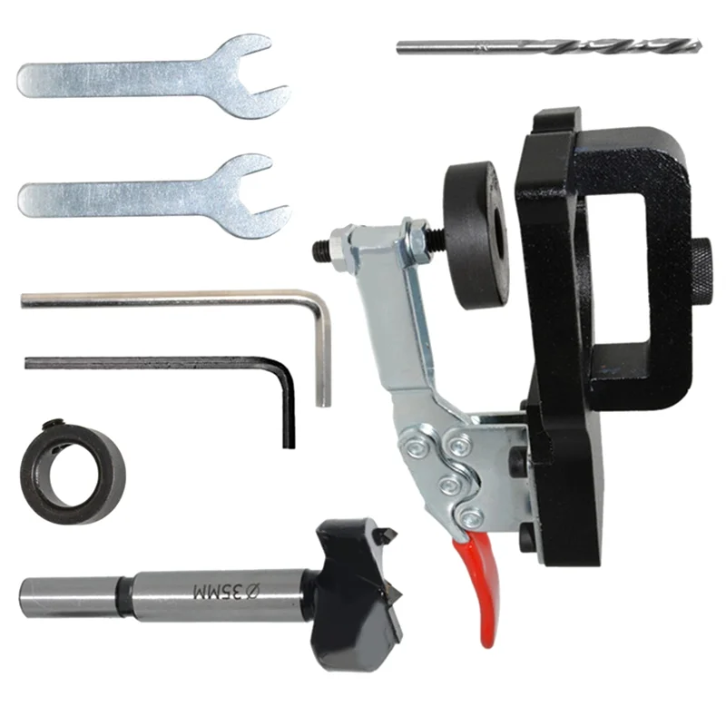 

ABLK Cabinet Hinge Drilling Hole Puncher 35Mm Drill Guide Locator Dowel Jig For Door Concealed Installation Household Tools